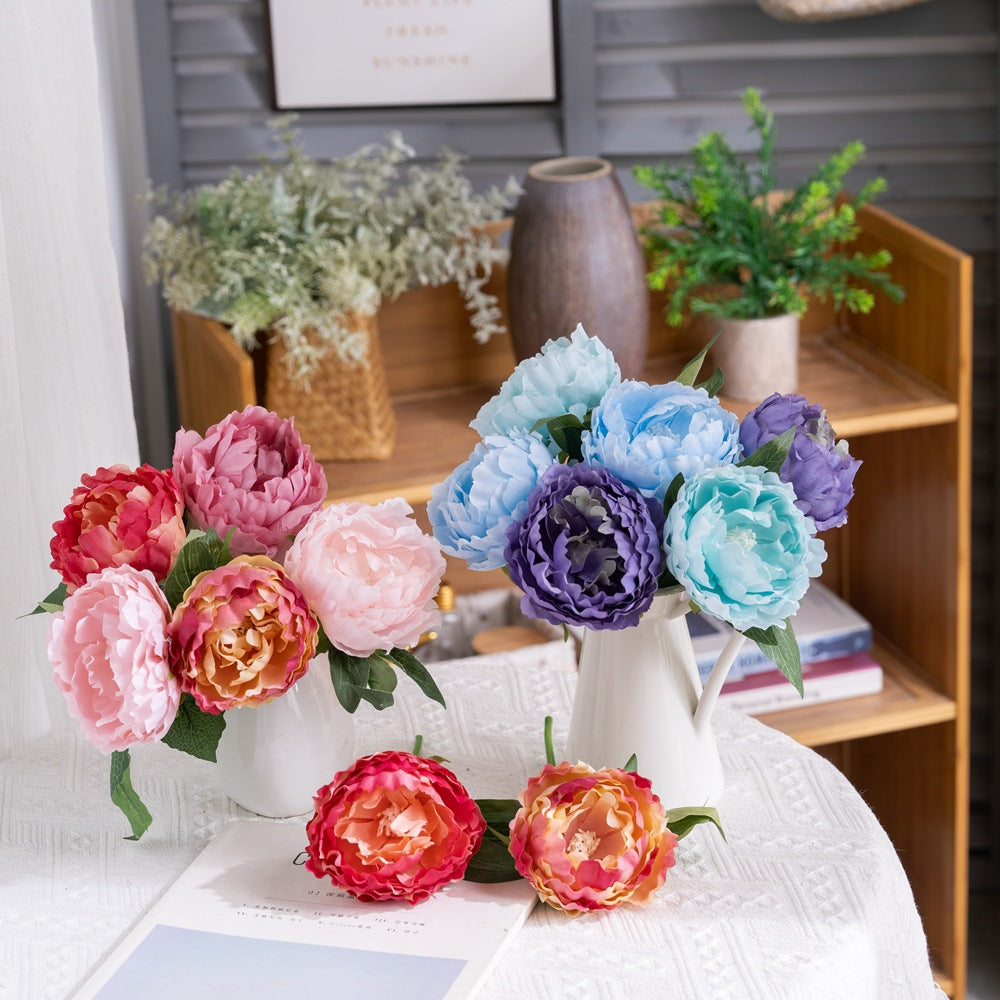 Realistic Single Stem Peony Artificial Flower - INS Style Decorative Home Accent for Weddings and Events, Perfect for Lasting Beauty in Your Decor - PJ1005