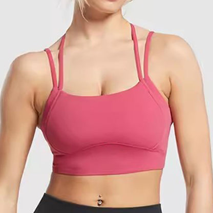 Chic Summer Yoga Top for Women High End Fitted Sports Bra with Built in Padding for Running and Exercise