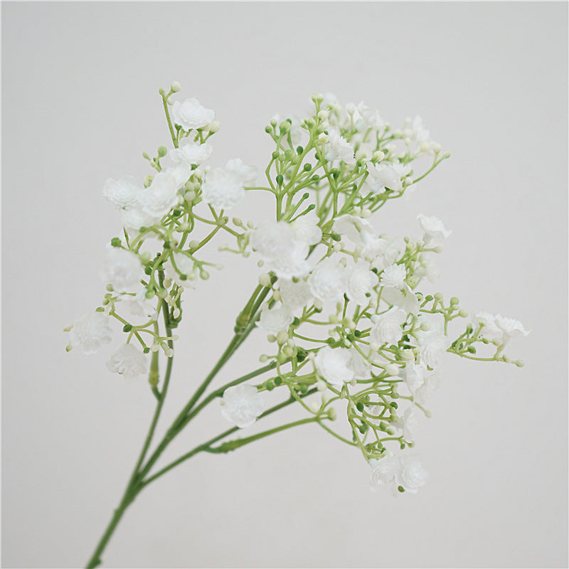 Charming Artificial Baby's Breath Flower Single Stem Bouquet - Elegant Bridal Handheld Floral Arrangement for Weddings and Celebrations - Realistic Plastic Faux Flowers for Stunning Decorations