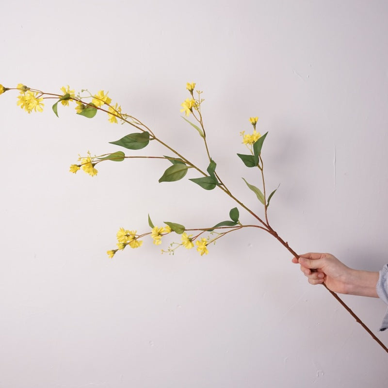 Charming Long Stem Faux Wood-Scented Flowers for Home Decor - Elegant Decorative Props Featuring Willow, Chrysanthemum, and Butterfly Leaves