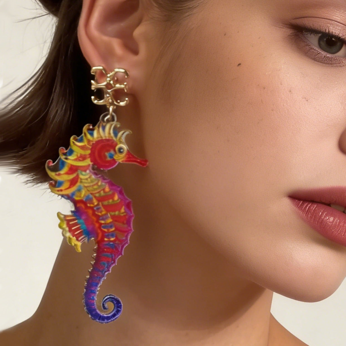 Unique Ocean-Inspired Acrylic Animal Earrings - Perfect for Casual Getaways and Beach Vacations