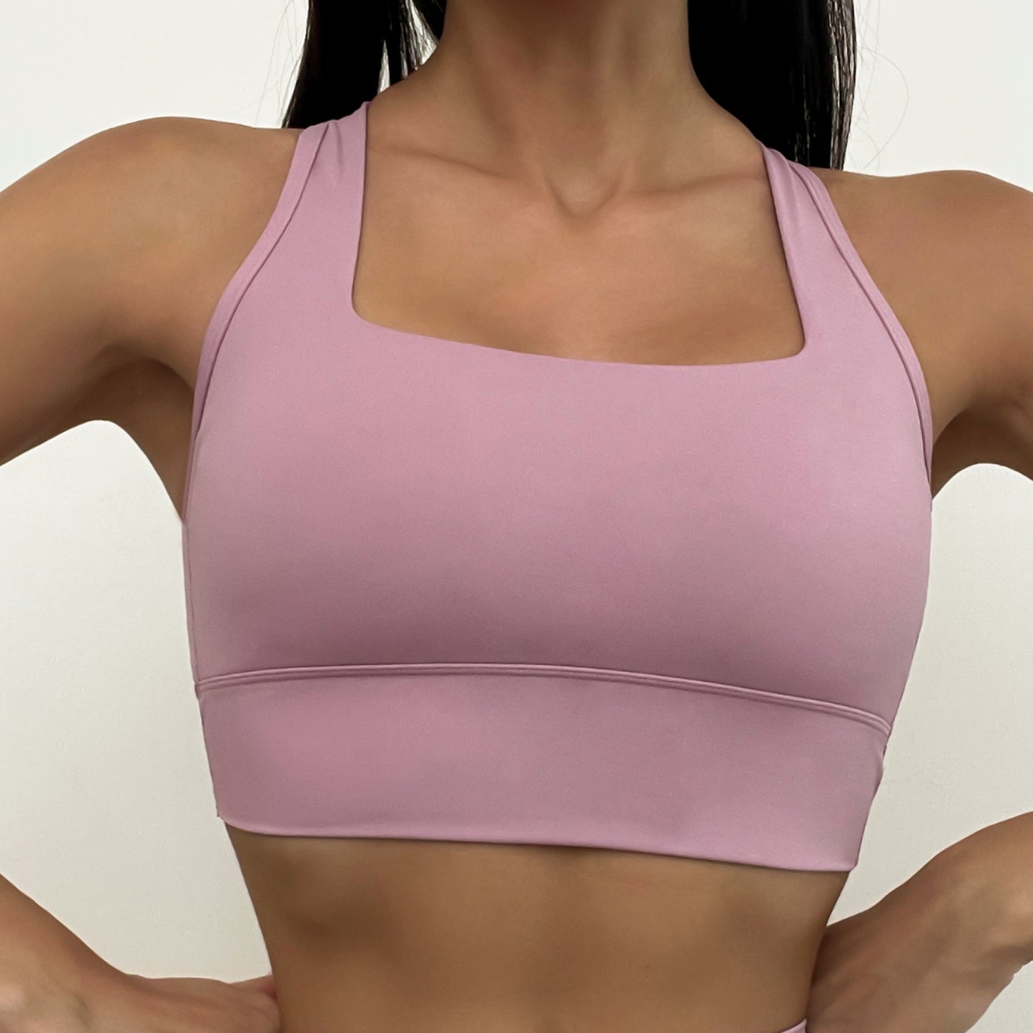 Enhance Your Workout with Our Twist Back Yoga Sports Bra High Waisted Peach Lift Yoga Pants for Women Comfort and Style