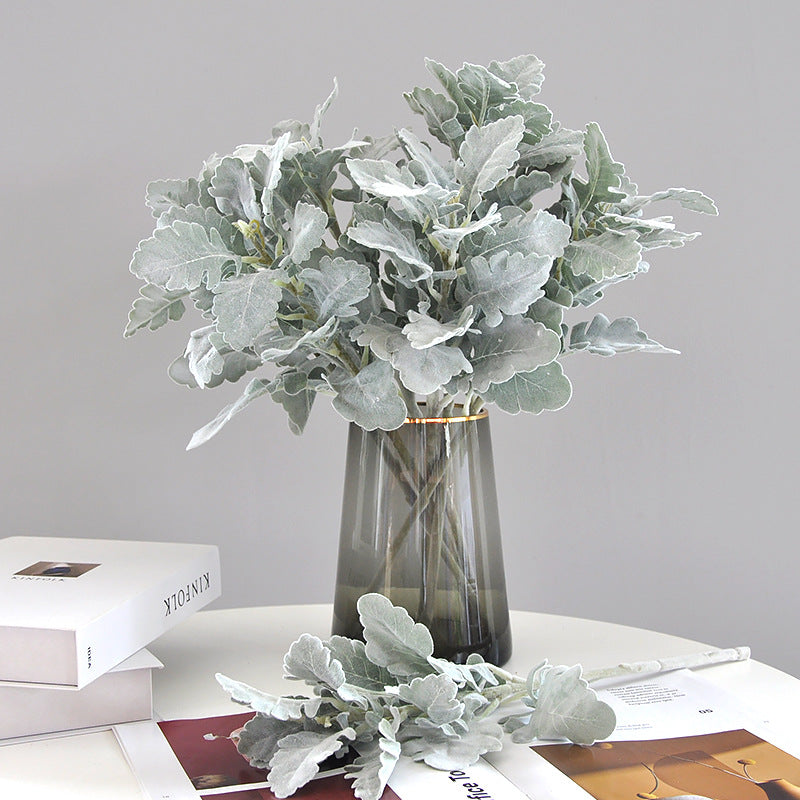 Realistic Faux Silver Daisy Leaf Plants for Home Decor - Perfect for Living Rooms, Weddings & Floral Arrangements