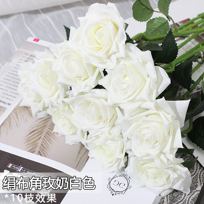 Realistic Gradient Silk Rose Flower Stem - Perfect for Weddings, Home Decoration, and Stylish Floral Arrangements