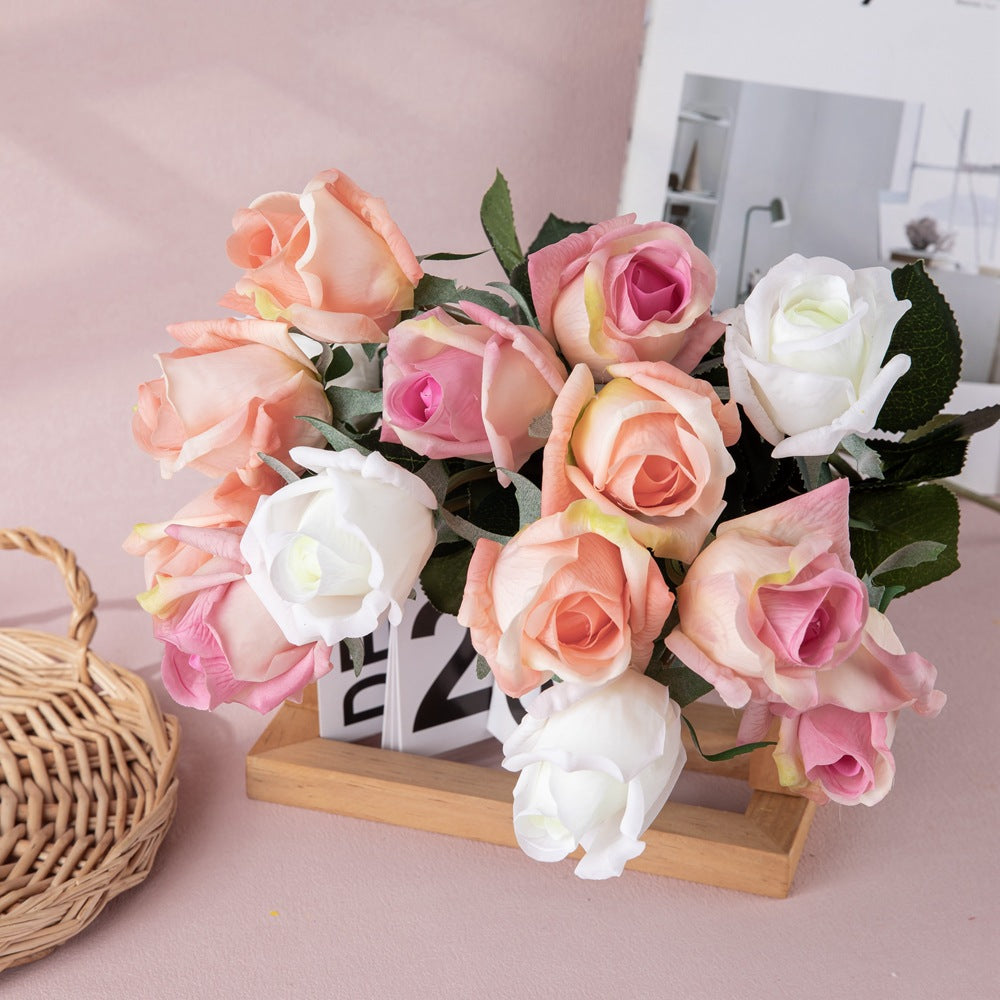 Luxurious Touch Moisturizing Rose Buds - Realistic Artificial Floral Arrangement for Home Decoration, Perfect Handheld Bouquet & Elegant Wall Decor - INSMW60002