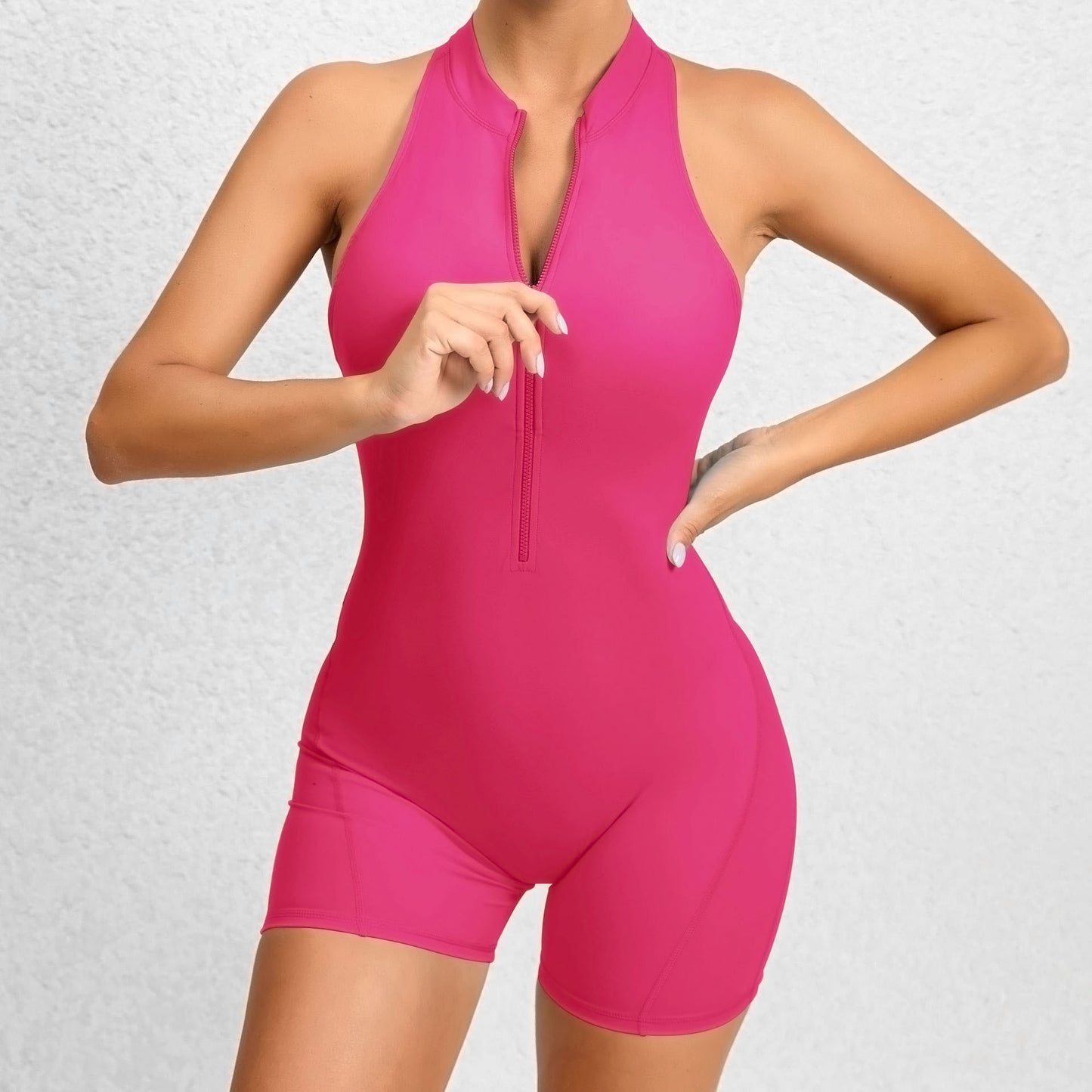 High Performance Yoga Jumpsuit with Zipper Sculpting Bodysuit for Slimming Supportive and Enhanced Curves Ideal for Fitness and Dance