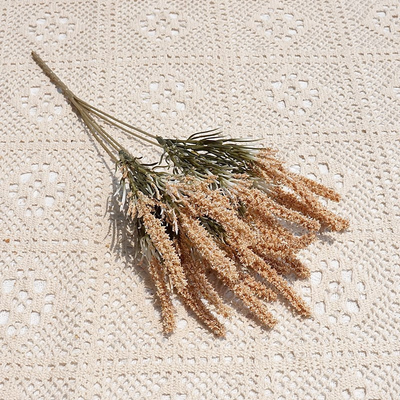 Elegant European-Style Faux Midge Grass Flowers for Home Decor - Realistic Dog Tail Grass Artificial Blooms for Weddings, Events, and Hotel Arrangements