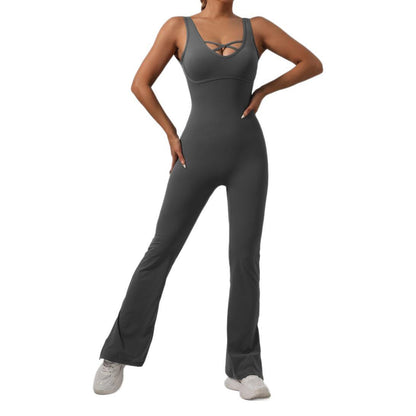 Women's Casual Strappy Back Yoga Bodysuit Slimming Body Shaping Activewear with for Comfort and Flexibility