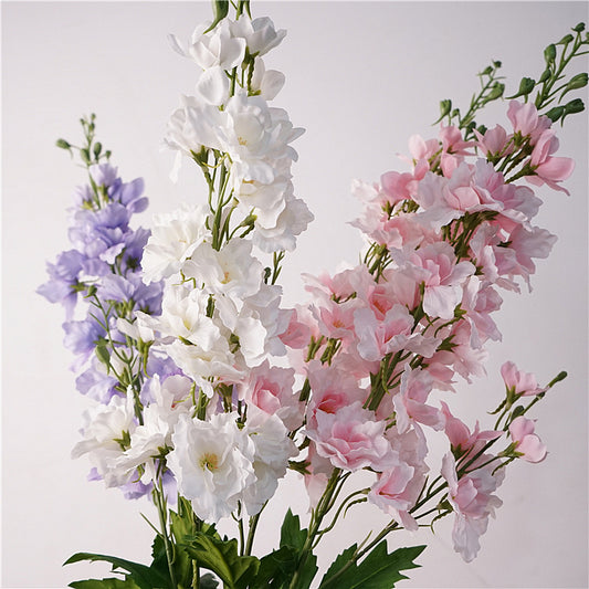 Luxurious Touch Moisture-Locking Delphinium Long-Stemmed Faux Flowers for Weddings, Home Decor, and Photography Props – Stunning Realistic Artificial Floral Arrangements