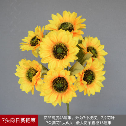 Versatile Sunflower Silk Flowers in Multiple Sizes - Elegant Single Stem Faux Floral Decor for Weddings and Home Decoration