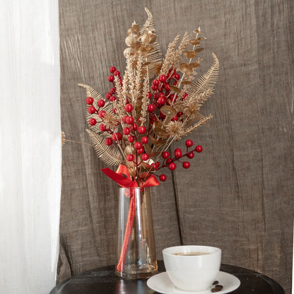 Vibrant Red Faux Flowers for Lunar New Year - Stunning INS-Style Home Decor & Wedding Accents - CF01084