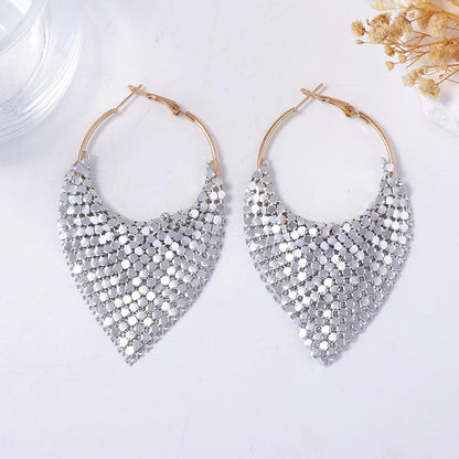 Chic Luxury Geometric Triangle Earrings - High-End Sparkling Statement Ear Cuffs for Trendy Fashionistas