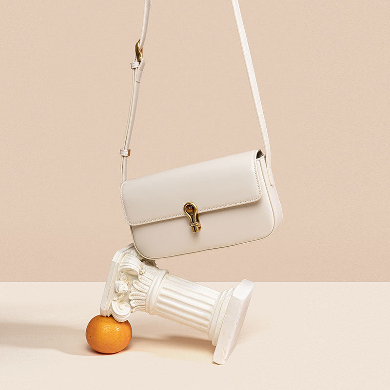 Genuine Leather Mini Square Crossbody Bag Tofu Bag Design Versatile Shoulder and Underarm Options for Daily Wear