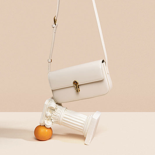 Genuine Leather Mini Square Crossbody Bag Tofu Bag Design Versatile Shoulder and Underarm Options for Daily Wear