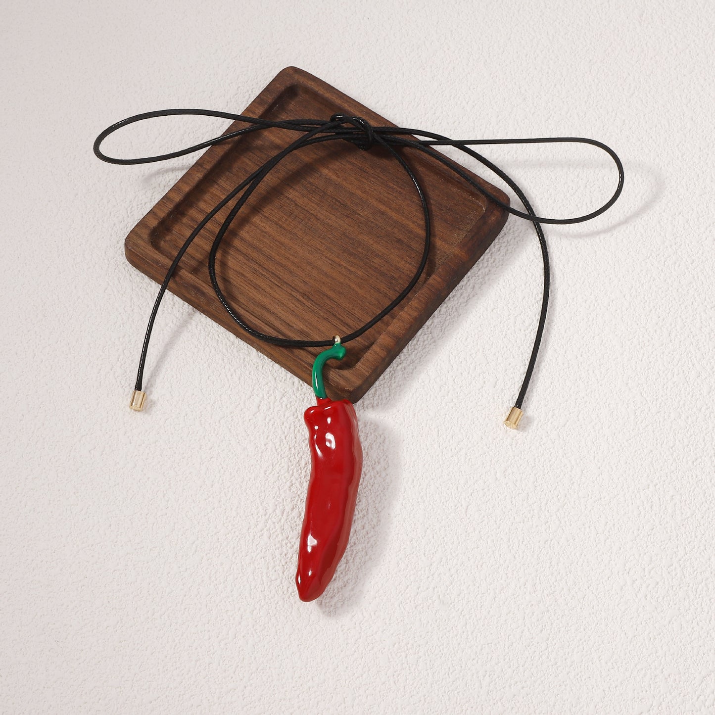 Vibrant Red Chili Pepper Necklace - Eco-Friendly Alloy with Enamel Finish for Unique Layered DIY Style