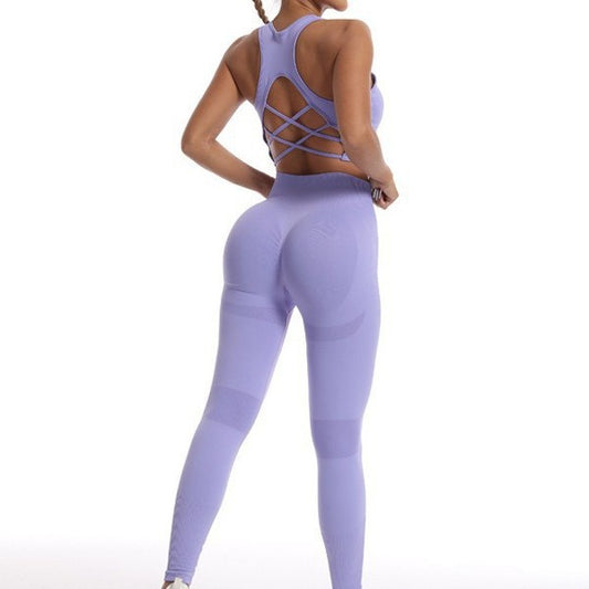 7 Color Seamless Yoga Set for Women Racerback Sports Bra and High Waist Peach Butt Lifting Leggings for Comfort and Style