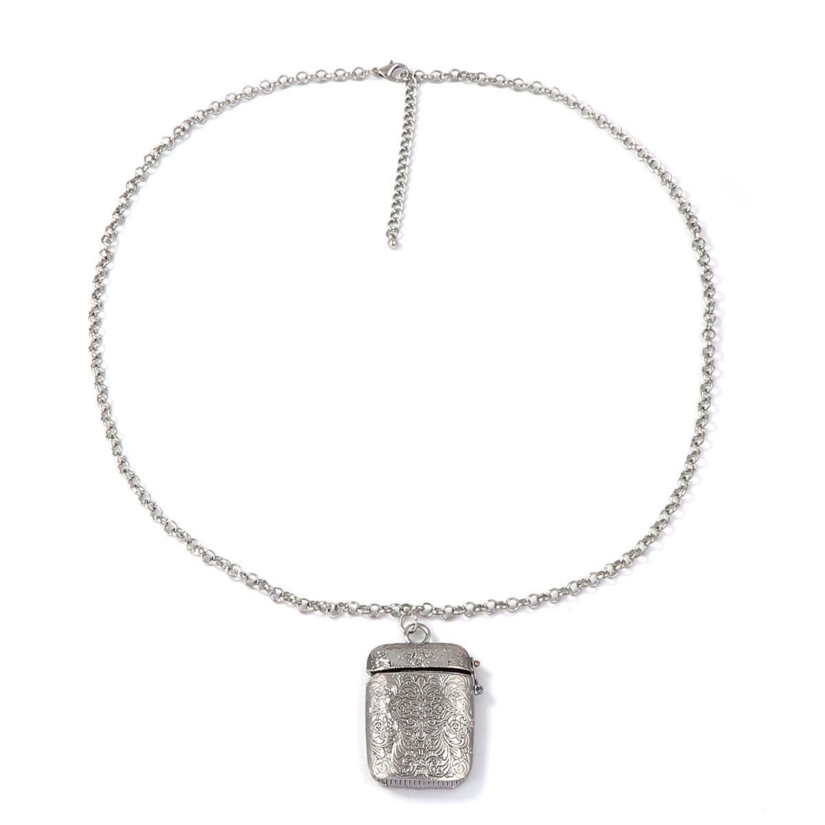 Elegant Minimalist Alloy Floral Pendant Box Chain Necklace – Versatile Casual Accessory for Effortless Style