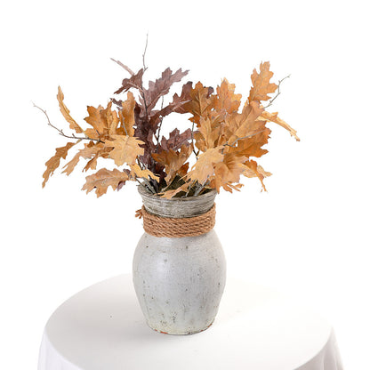 Elegant Dry Oak Leaf Home Decor - Stunning INS-Style Faux Floral Arrangement for Weddings & Events - MW82114