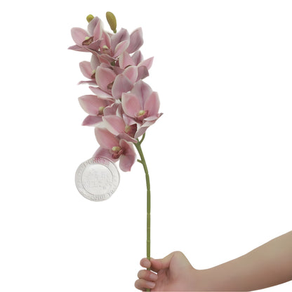 Realistic 3D Touch Orchid: Stunning Silk Flower Arrangement for Home and Wedding Décor - Single Stem Faux Orchid with Lifelike Texture