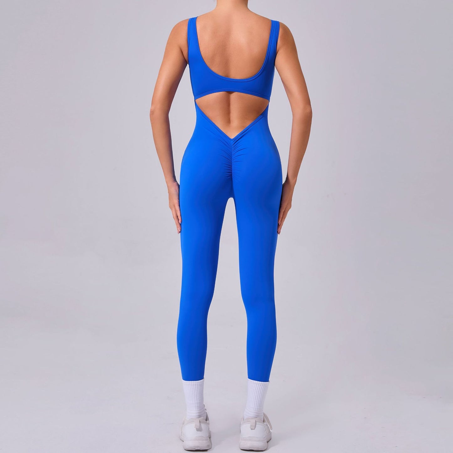 Sleeveless V Waist High Rise Slimming Bodysuit Sculpting Yoga and Outdoor Running Suit for Elevated Fitness Performance