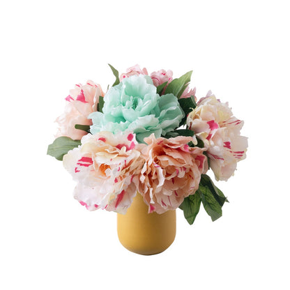 Single Stem Peony Artificial Flower - Lively Green Plant Wedding Decoration - INS Style PJ1031 - Perfect for Home Decor & Special Events