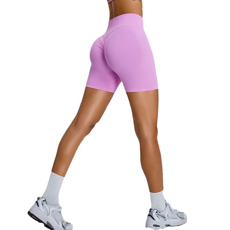 Seamless High Elastic Peach Lift Yoga Shorts High Waisted Women's Sporty Form Fitting Workout Shorts for Comfort and Style