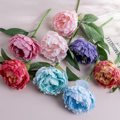 Realistic Single Stem Peony Artificial Flower - INS Style Decorative Home Accent for Weddings and Events, Perfect for Lasting Beauty in Your Decor - PJ1005