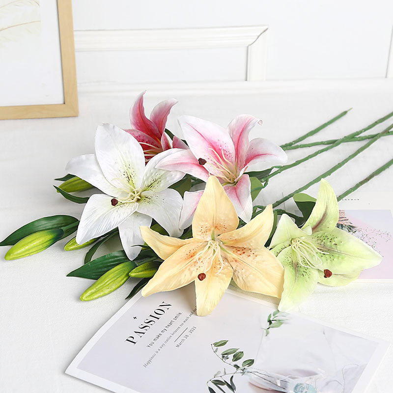 Luxurious Single-Stem Artificial Silk Lily for Wedding Decorations and Home Decor – Exquisite Pre-Made Floral Arrangement for a Touch of Elegance