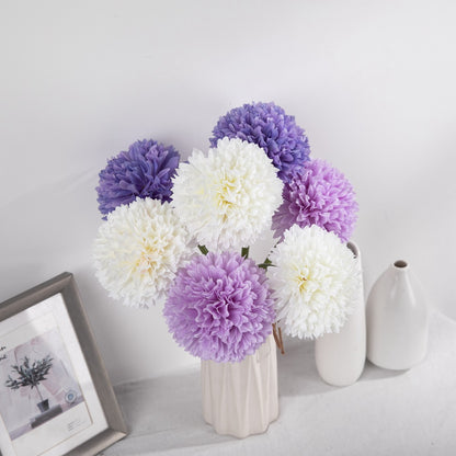 Realistic Single-Stem Onion Ball Hydrangea Silk Flower - Perfect for Home Decor, Weddings, and Fresh-Casual Aesthetics (Model MW13301)