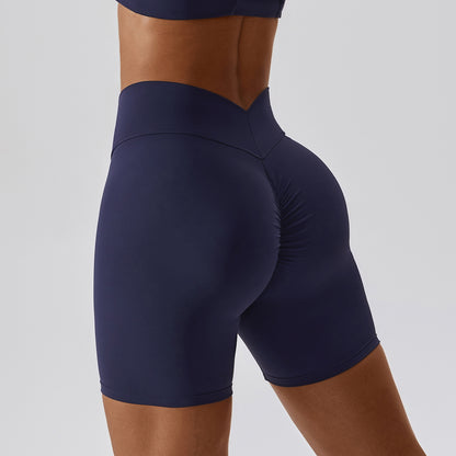 High Waisted Women's Yoga Shorts Tummy Control Butt Lifting Fitness Shorts for Running and Gym Workouts