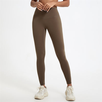 V Shaped Waist Enhancing Yoga Pants for Outdoor Pilates and Running and Comfortable Fitness Leggings with No Creep Seam Design