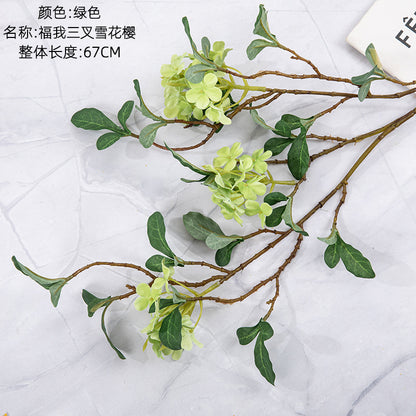 Stunning Faux Floral Decoration - Realistic Snowflake Cherry Blossom & Rose Bouquet for Home Decor and Wedding Celebrations | MW94001