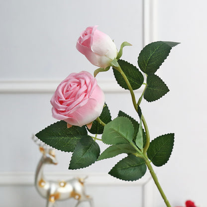 Realistic Touch Hydrating Dual-Head Rose - Perfect for Weddings and Home Décor - Elegant Single Stem Flower Arrangement for Living Room Accent