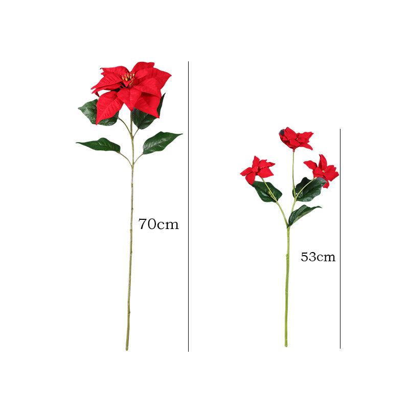 High-Quality Artificial Poinsettia Flowers for Christmas - Vibrant Red Holiday Home and Outdoor Decor, Perfect for Festive Landscaping