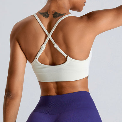 High Intensity Yoga Sports Bra Supportive Shock Absorbing Cross Back Design for Comfort Quick Drying Fitness Apparel for Running and Workout Sessions