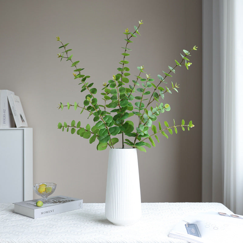 Nordic Style Faux Greenery - Single Stem Money Leaf & Eucalyptus Artificial Plant for Elegant Living Room Décor