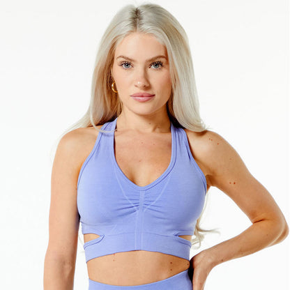 Alphalete Women's Quick Dry Yoga Top Sports Bra with Cross Back Design for Running Fitness and Yoga Workouts