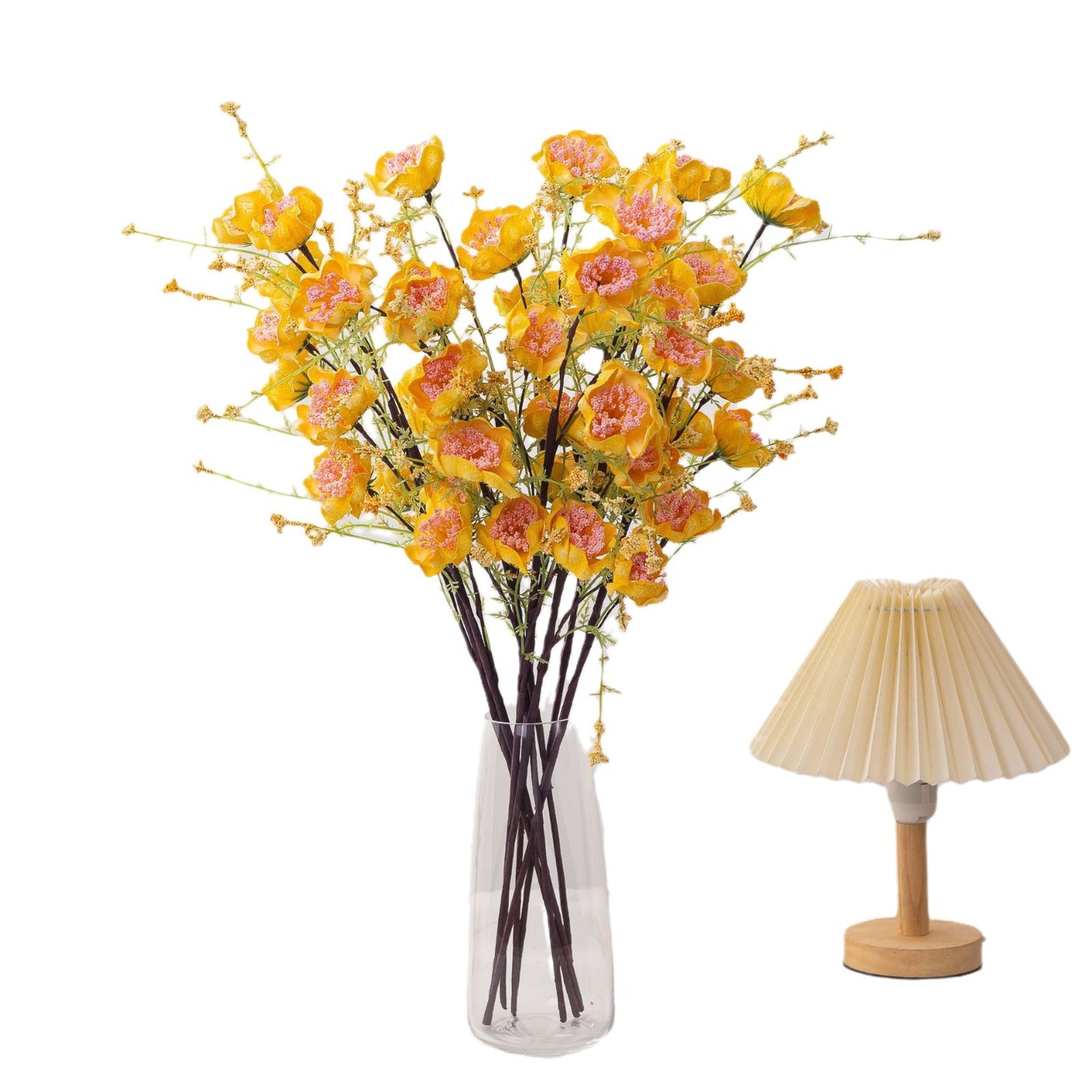 Elegant Luxury Faux Azalea Flower Arrangement -  Decorative Artificial Flowers for Living Room and Dining Table Centerpieces, Perfect Dried Floral Bouquets for Home Decor