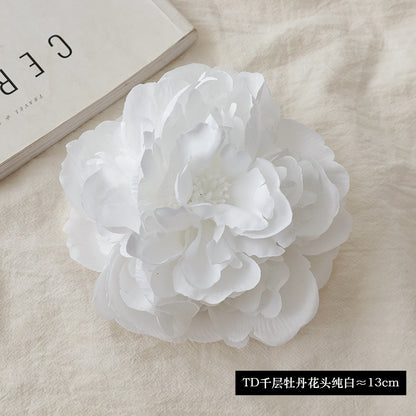 Realistic Peony Flower Head for DIY Crafts - Handmade Decorative Faux Flowers Perfect for Wedding Backdrops and Elegant Floral Arrangements