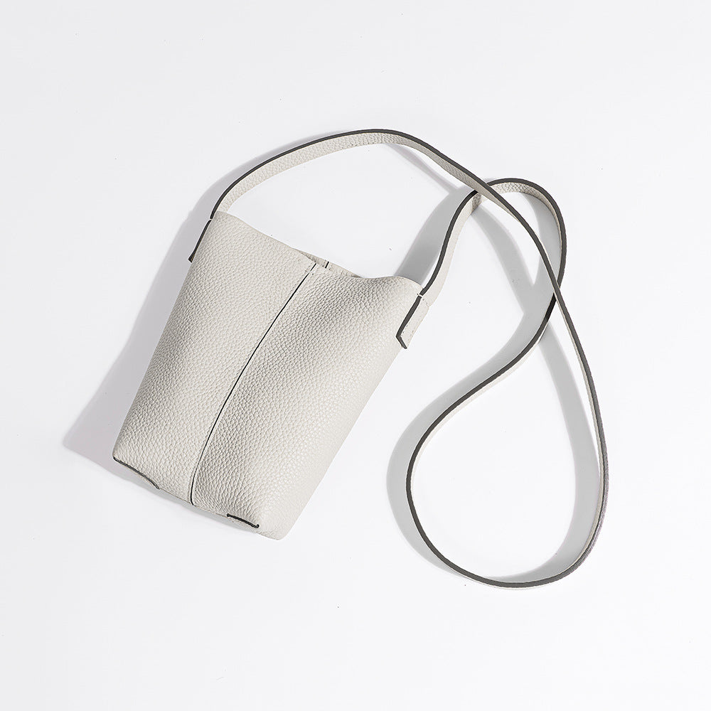 Minimalist Genuine Leather Crossbody Phone Bag for Women Compact Versatile and Mini Purse for Everyday Use