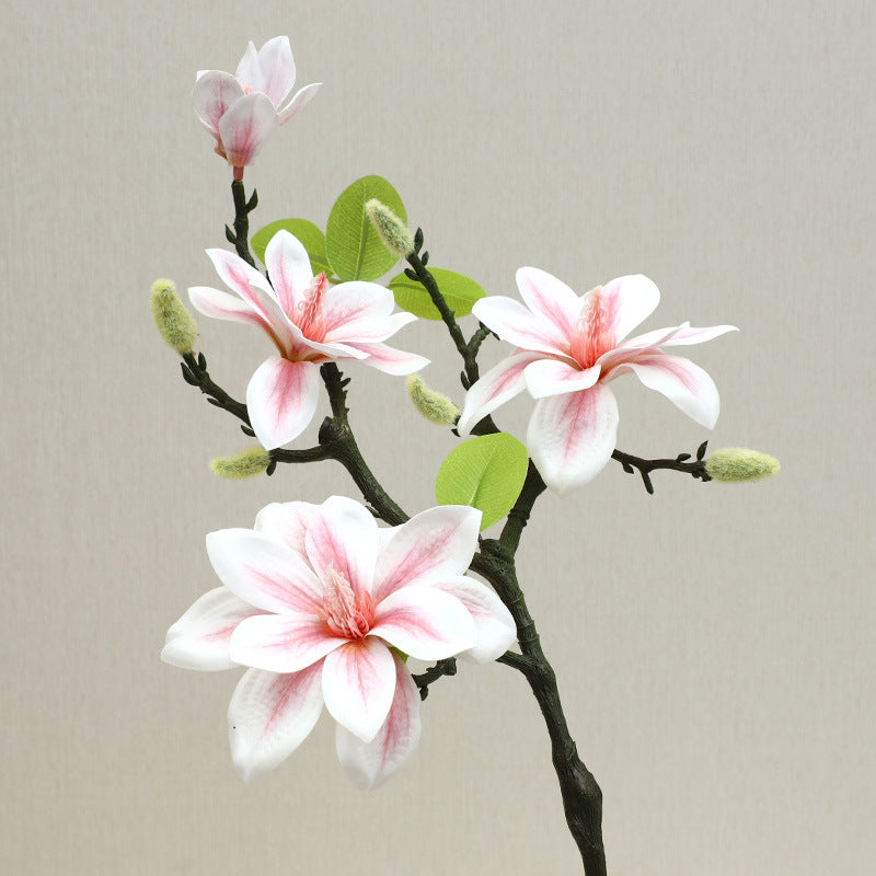 High-End Simulation Magnolia Flowers - Luxurious Home Decor for Living Room & Window Display - Elegant Faux Floral Arrangement