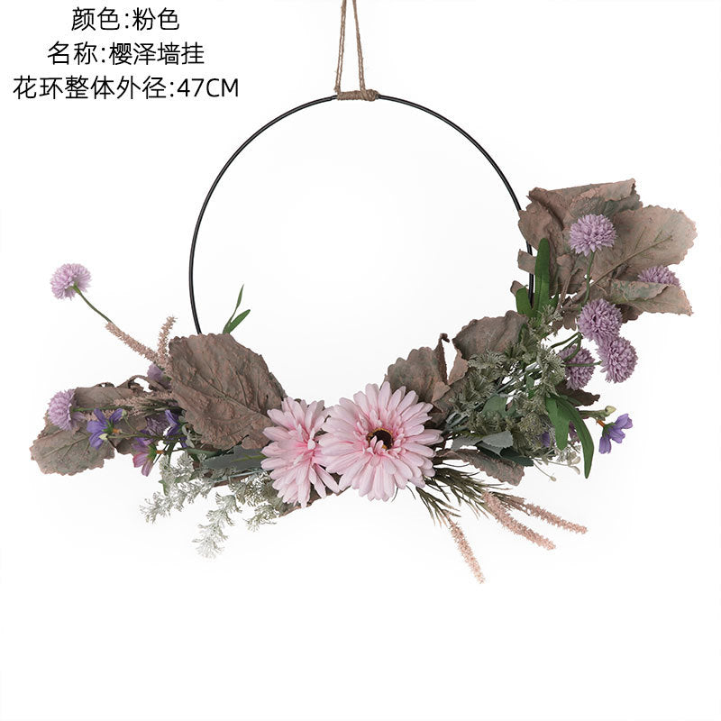 Elegant Cherry Blossom Wall Hanging Home Decor - Stunning Faux Floral Bouquet for Weddings, Decorations, and Charming Rose Accents (CF01015)