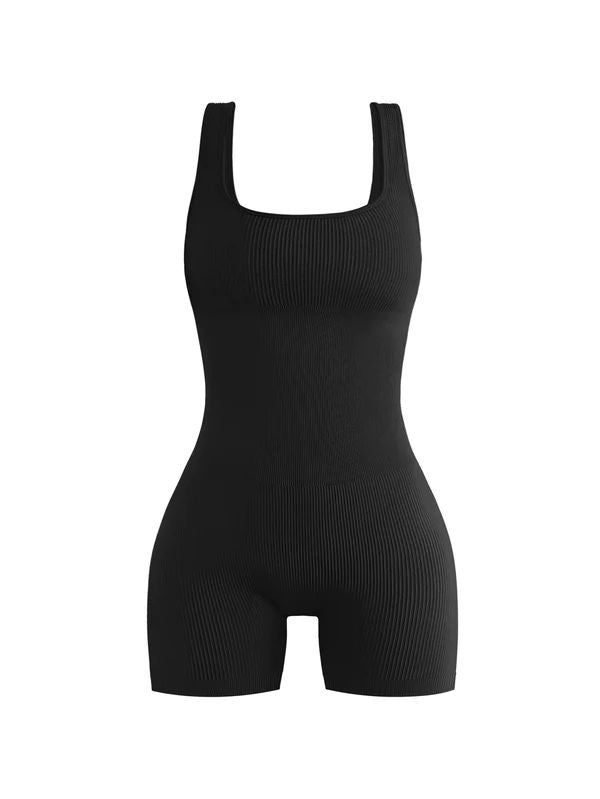 Women's Seamless Bodysuit Yoga Outfit Quick Dry Ribbed and for Running Fitness and Workout Sessions