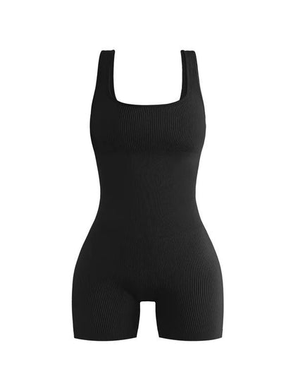 Women's Seamless Bodysuit Yoga Outfit Quick Dry Ribbed and for Running Fitness and Workout Sessions