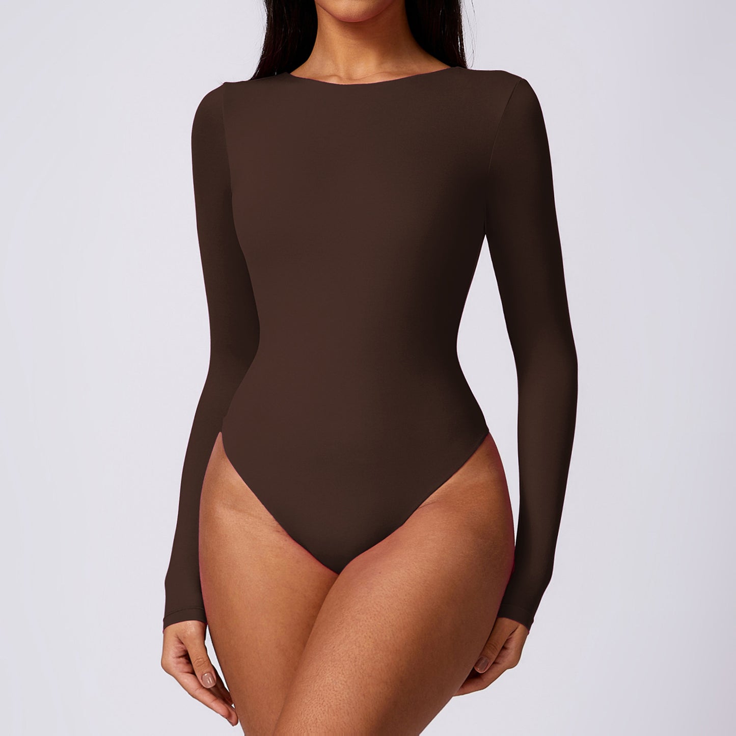 Sculpting Long Sleeve Yoga Bodysuit Shaping Triangle Jumpsuit for Comfort Support Style 8625