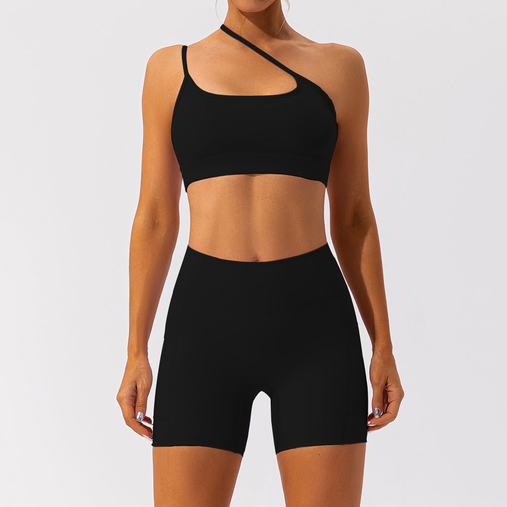 High Waisted Quick Dry Yoga Shorts and Sports Bra Set for Women Breathable Butt Lifting Design for Comfort During Workouts