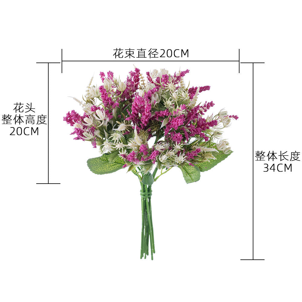 Stunning Lavendar Bouquet - INS-Style Artificial Flowers for Home Decor & Wedding Celebrations | MW81109 - Perfect for Year-Round Beauty and All Occasions