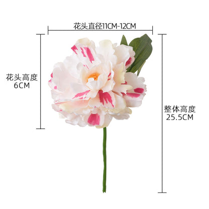 Single Stem Peony Artificial Flower - Lively Green Plant Wedding Decoration - INS Style PJ1031 - Perfect for Home Decor & Special Events