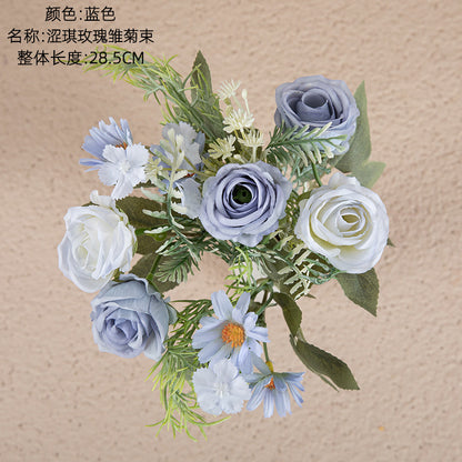 Charming Rose and Daisy Bouquet for Home Decor | Elegant Faux Flowers for Weddings and Events - Perfect for INS Aesthetic | Model MW66794