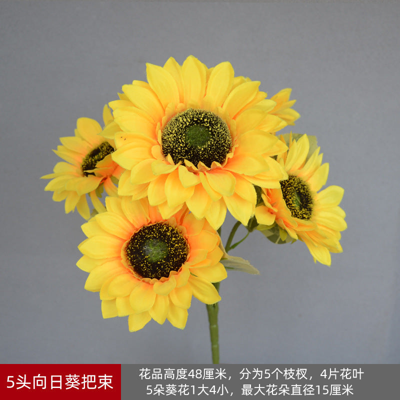 Versatile Sunflower Silk Flowers in Multiple Sizes - Elegant Single Stem Faux Floral Decor for Weddings and Home Decoration